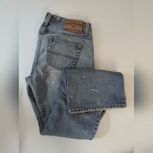 Express Light Blue Denim with Brown Patch